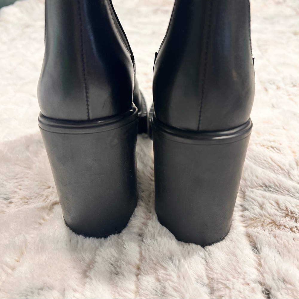NWOB Barbara Bui Black Elastic Leather Platform Ankle Boots Sz-US-9.5/EU-39.5 - Picture 5 of 7